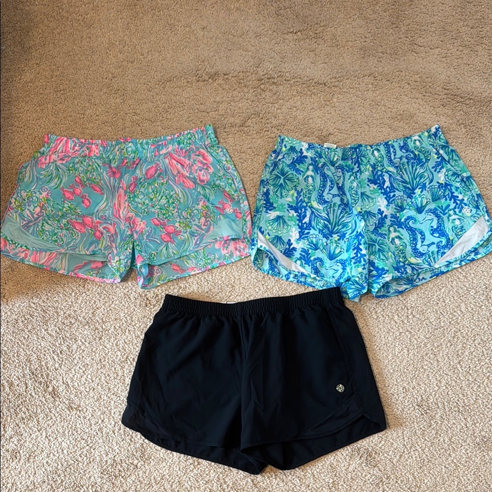 Lilly Pulitzer Blue and Black Athletic Shorts